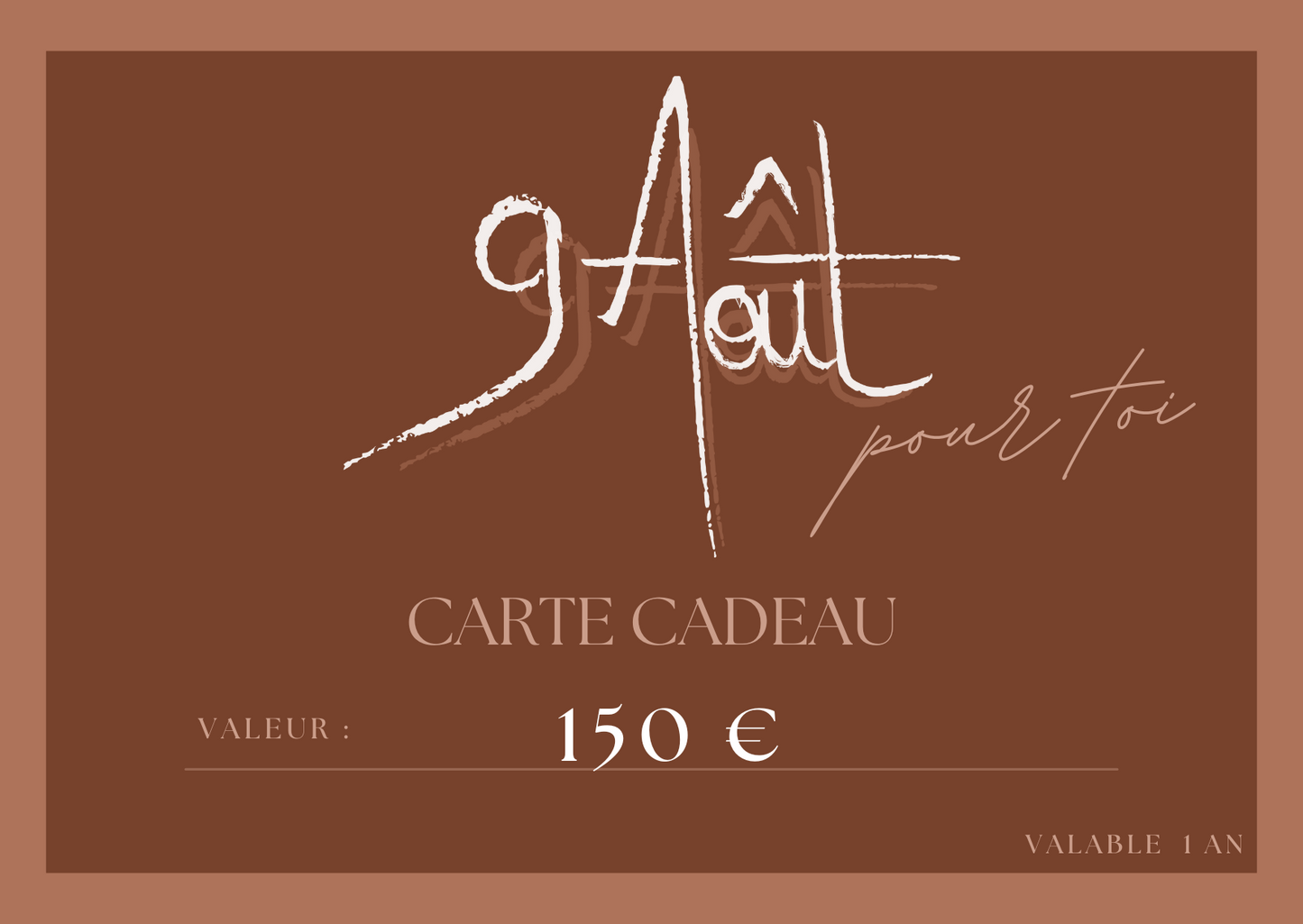 Carte Cadeau 9 Août