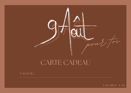 Carte Cadeau 9 Août