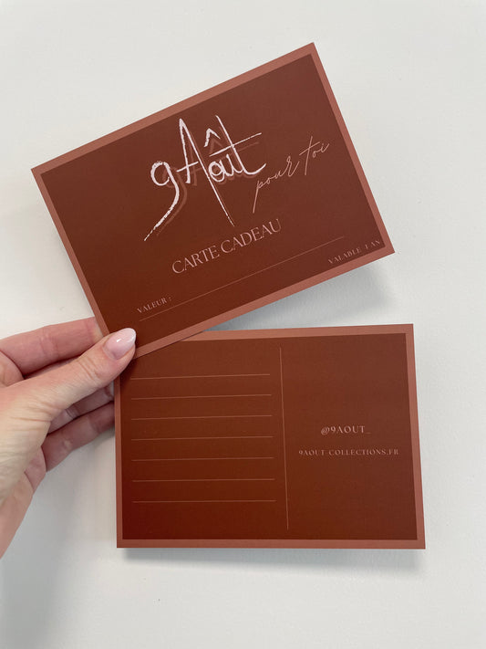 Carte Cadeau 9 Août